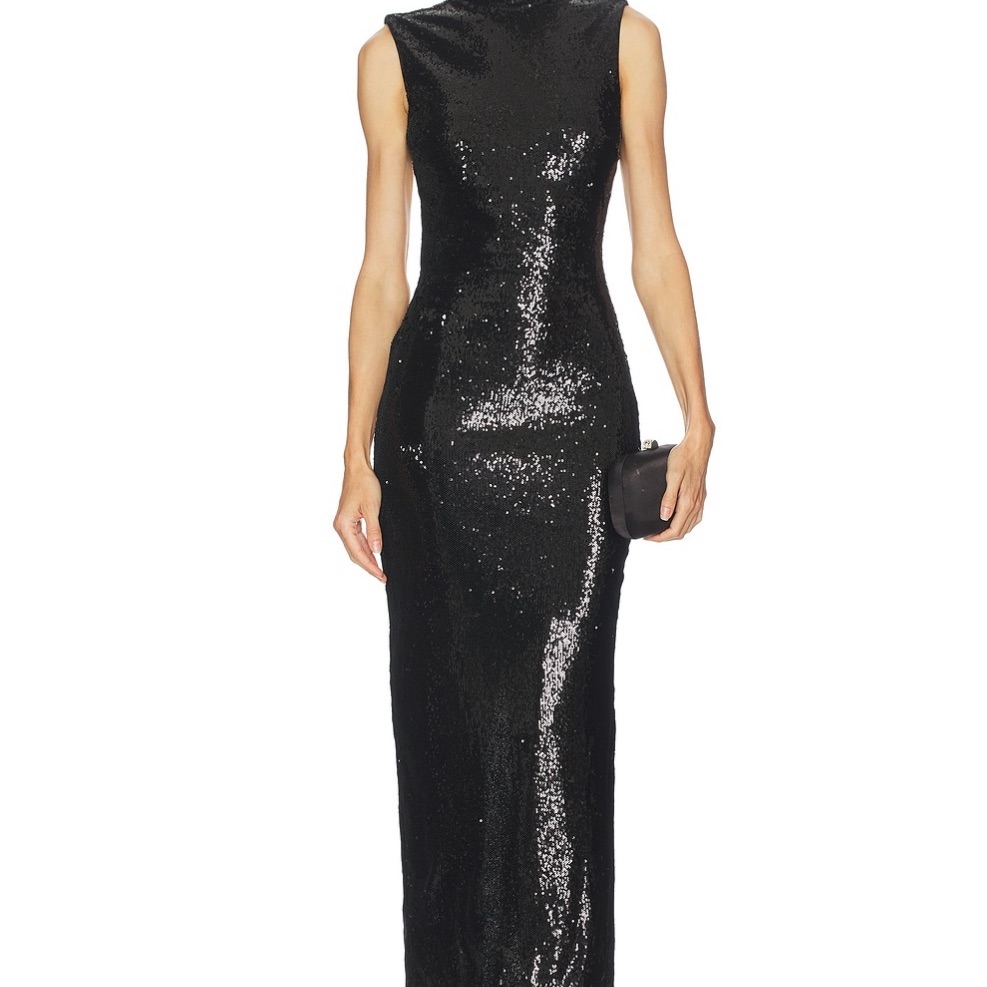 Glamorous Black Sequin Maxi Dress